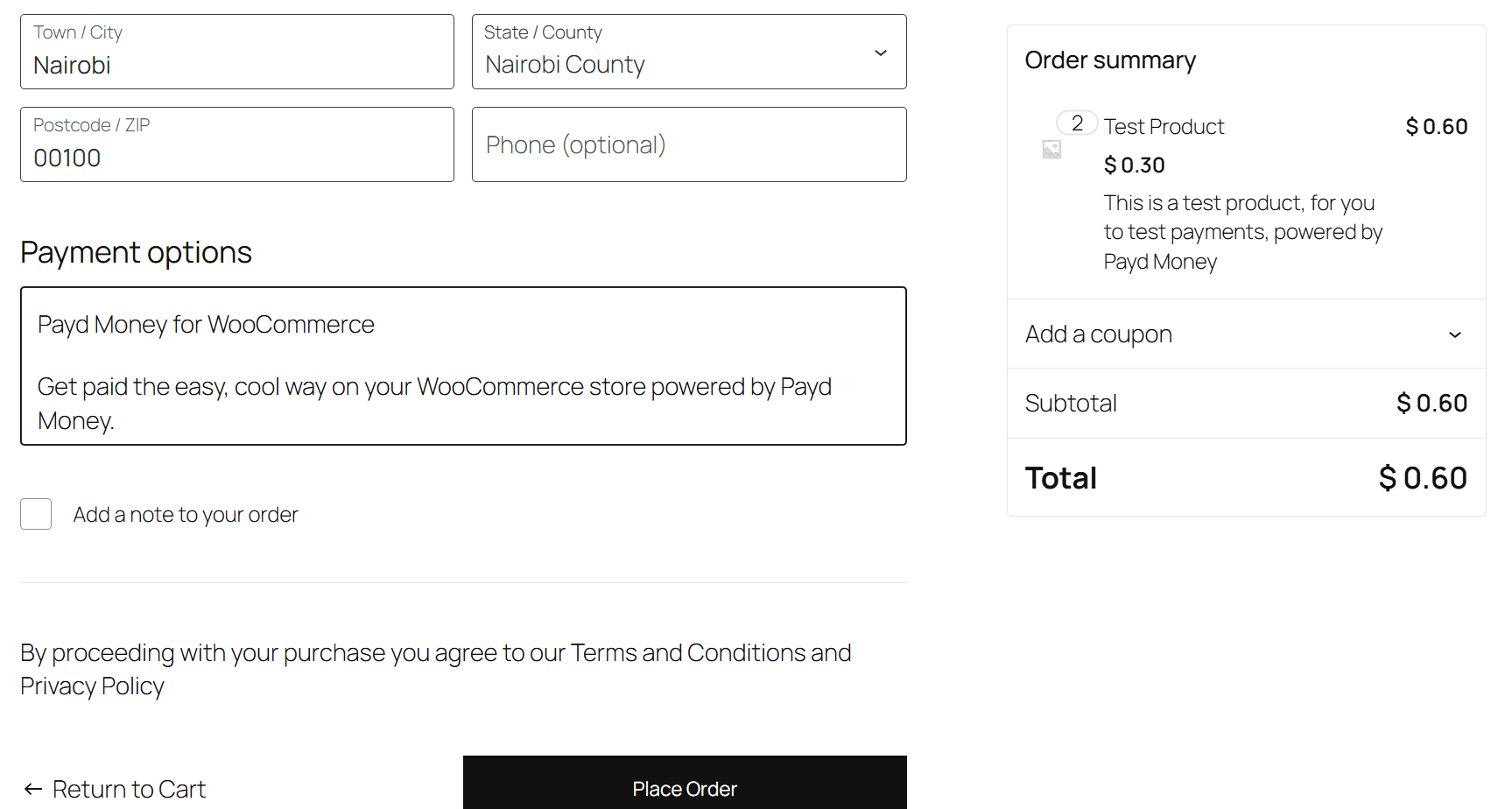 wordpress Checkout